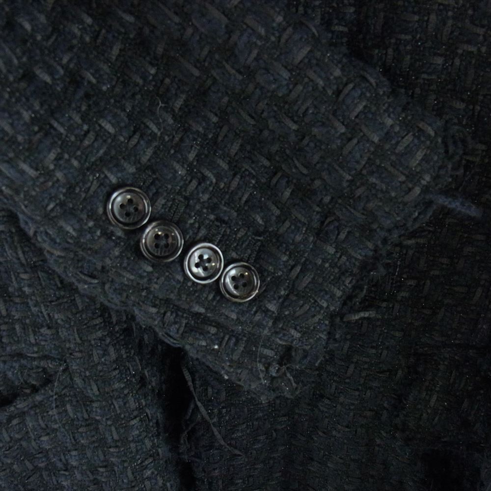 mastermind JAPAN マスターマインドジャパン MM-JA5-80 シルク混 ツイード テーラード ダメージ加工 ジャケット  ブラック系 L【中古】