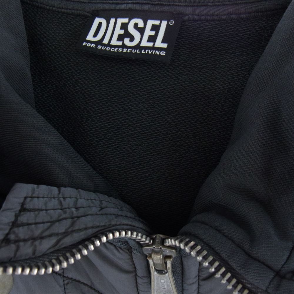 DIESEL ディーゼル A03403 0LCAL J-VESTER GIACCA 中綿 フード ジップアップ ナイロン 切替 ジャケット グレー系 L【中古】