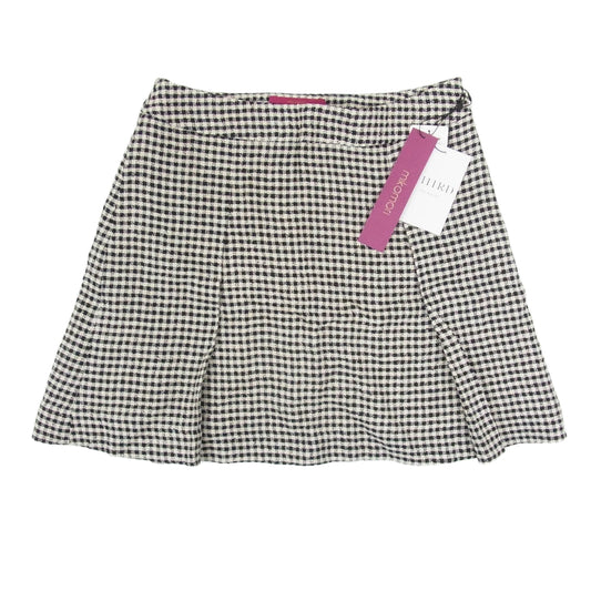 サードマガジン MIKOMORI ネップ ツイード チェックミニ スカート ブラック系 S【美品】【中古】