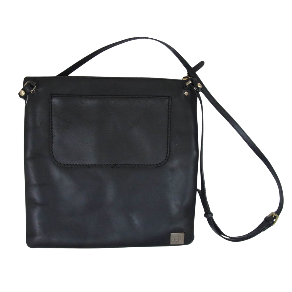 ソルリ レザー ボア ショルダー バッグ ブラック系【中古】