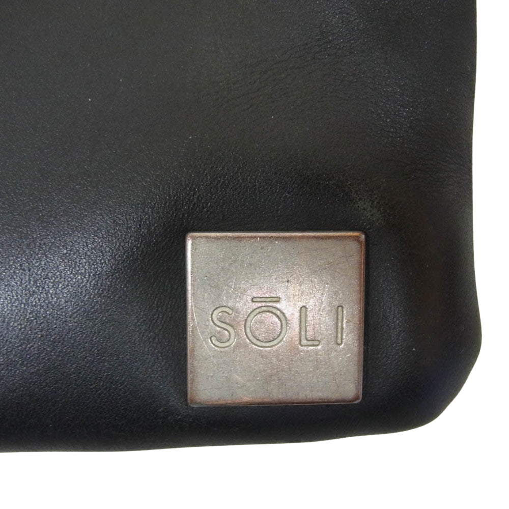 ソルリ レザー ボア ショルダー バッグ ブラック系【中古】