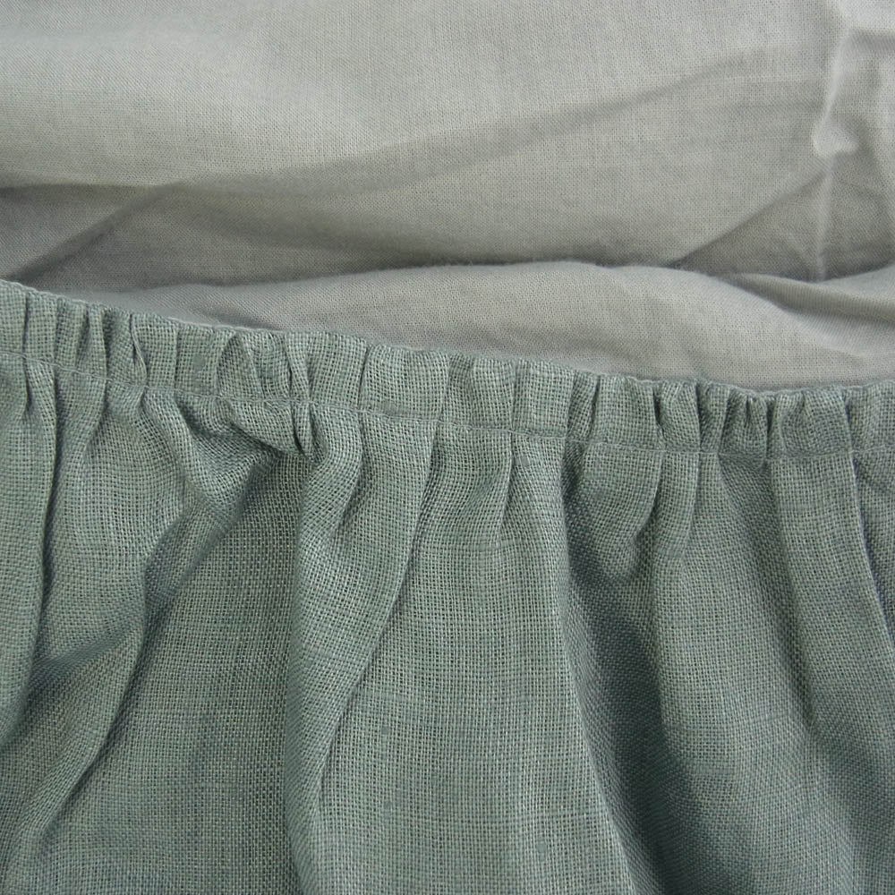 ケイナリタ Linen Gathered Dress リネン コットン ギャザード ドレス ワンピース グレー系 F【中古】