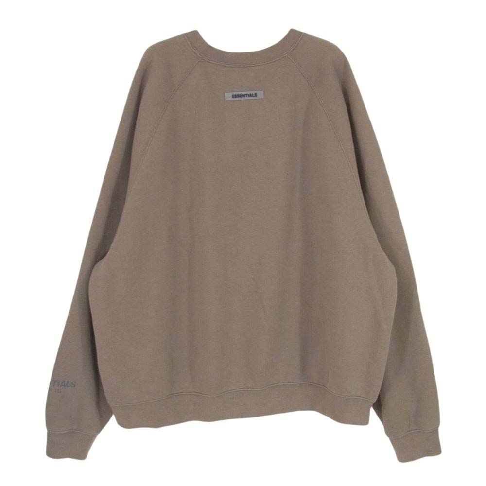 FEAR OF GOD フィアオブゴッド ESSENTIALS エッセンシャルズ ラバー ロゴ トレーナー スウェット ブラウン系 L【中古】