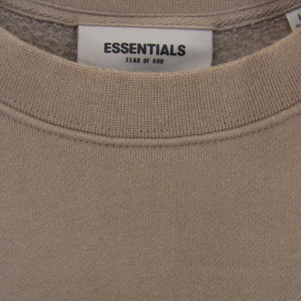 FEAR OF GOD フィアオブゴッド ESSENTIALS エッセンシャルズ ラバー ロゴ トレーナー スウェット ブラウン系 L【中古】