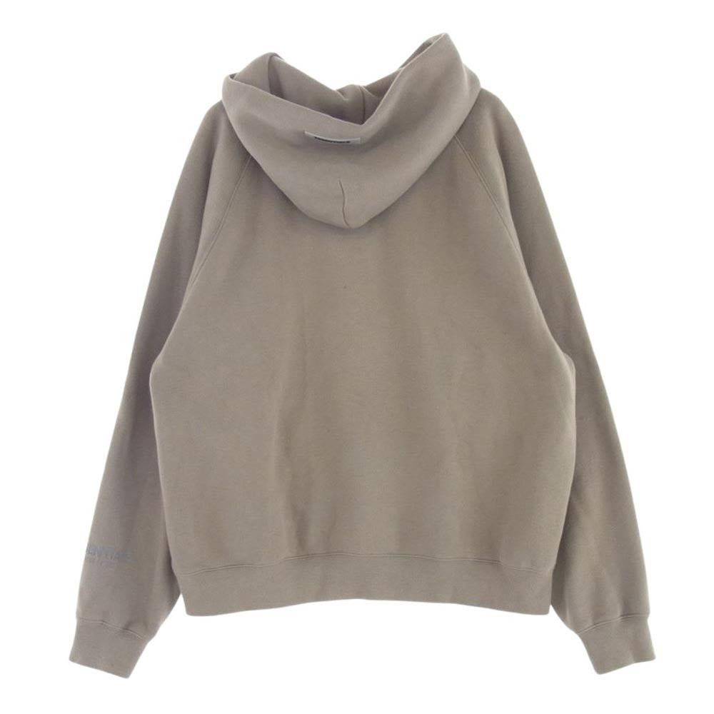 FEAR OF GOD フィアオブゴッド ESSENTIALS エッセンシャルズ ラバー ロゴ プルオーバー パーカー  ライトブラウン系 M【中古】