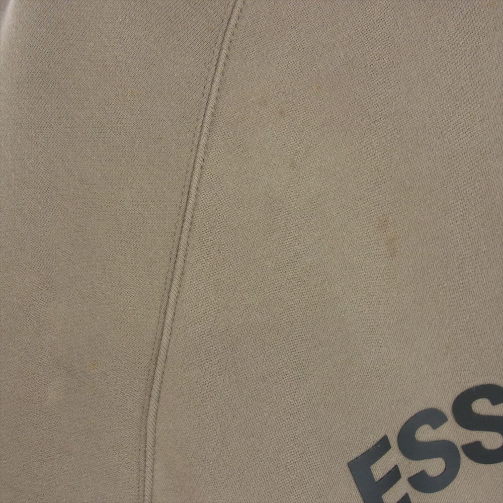 FEAR OF GOD フィアオブゴッド ESSENTIALS エッセンシャルズ ラバー ロゴ プルオーバー パーカー  ライトブラウン系 M【中古】