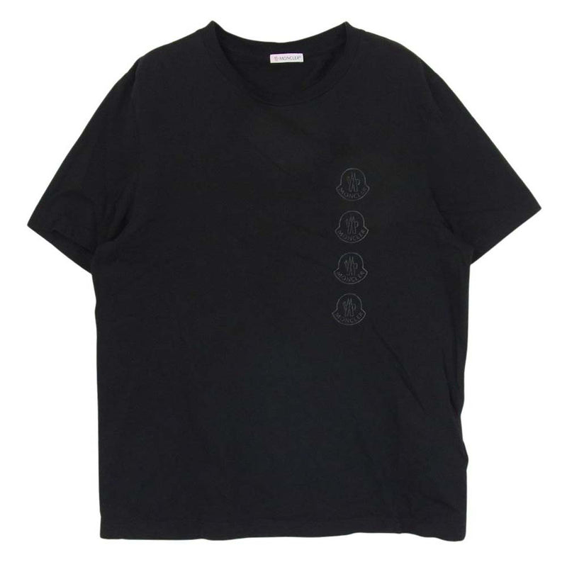 MONCLER モンクレール G20918C00033 ロゴ プリント クルーネック Ｔシャツ 半袖 ブラック系 M【中古】