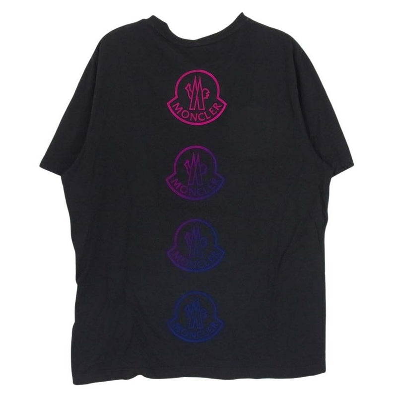 MONCLER モンクレール G20918C00033 ロゴ プリント クルーネック Ｔシャツ 半袖 ブラック系 M【中古】