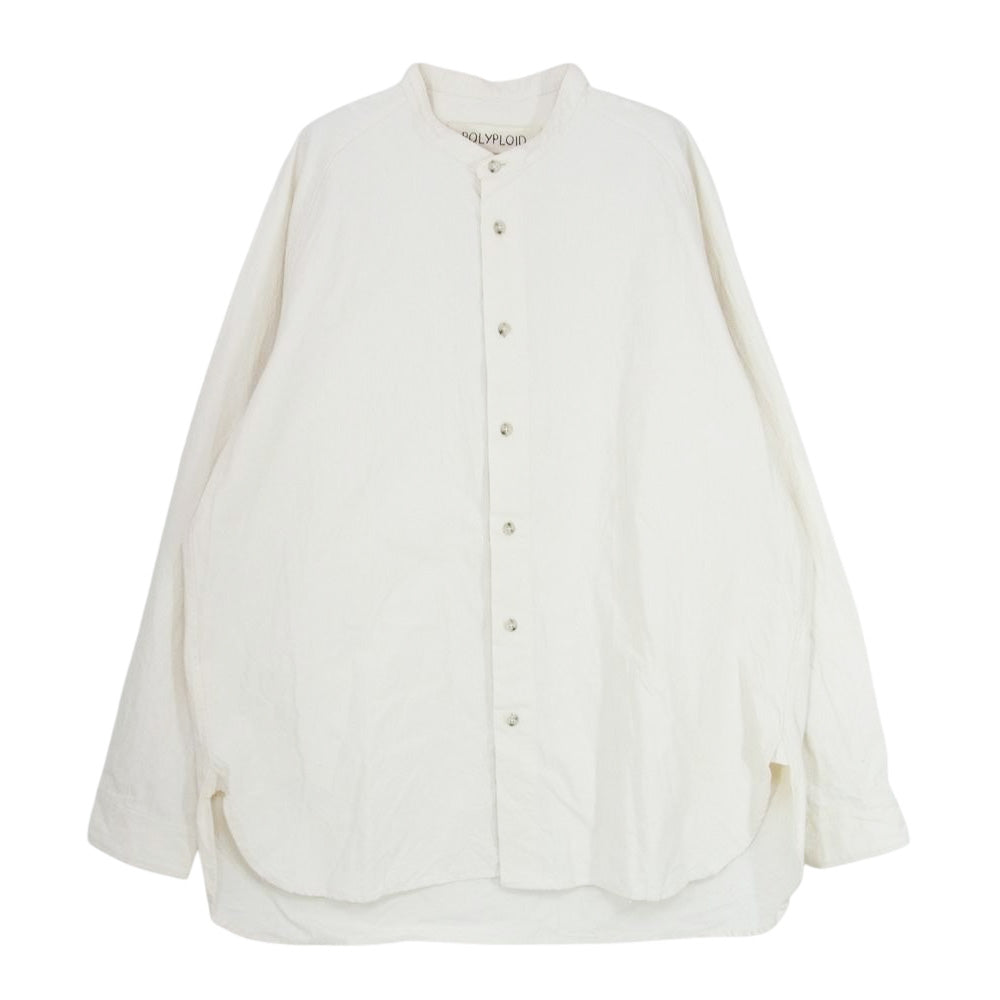 ポリプロイド 05-A-08 RAGLAN STAND COLLAR SHIRT ラグラン スタンドカラー 長袖 シャツ オフホワイト系 4【中古】