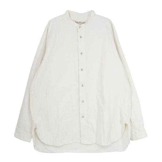 ポリプロイド 05-A-08 RAGLAN STAND COLLAR SHIRT ラグラン スタンドカラー 長袖 シャツ オフホワイト系 4【中古】