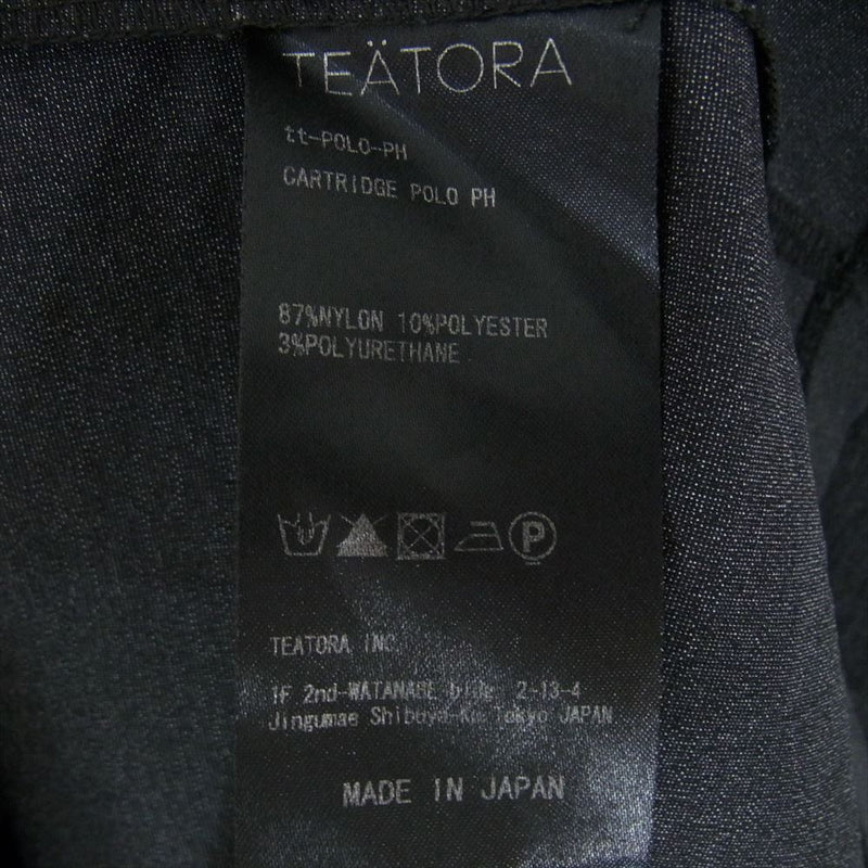 TEATORA テアトラ tt-POLO-PH CARTRIDGE POLO SHIRT カートリッジ 半袖 ポロ シャツ ブラック系 ○○○○ 4【美品】【中古】