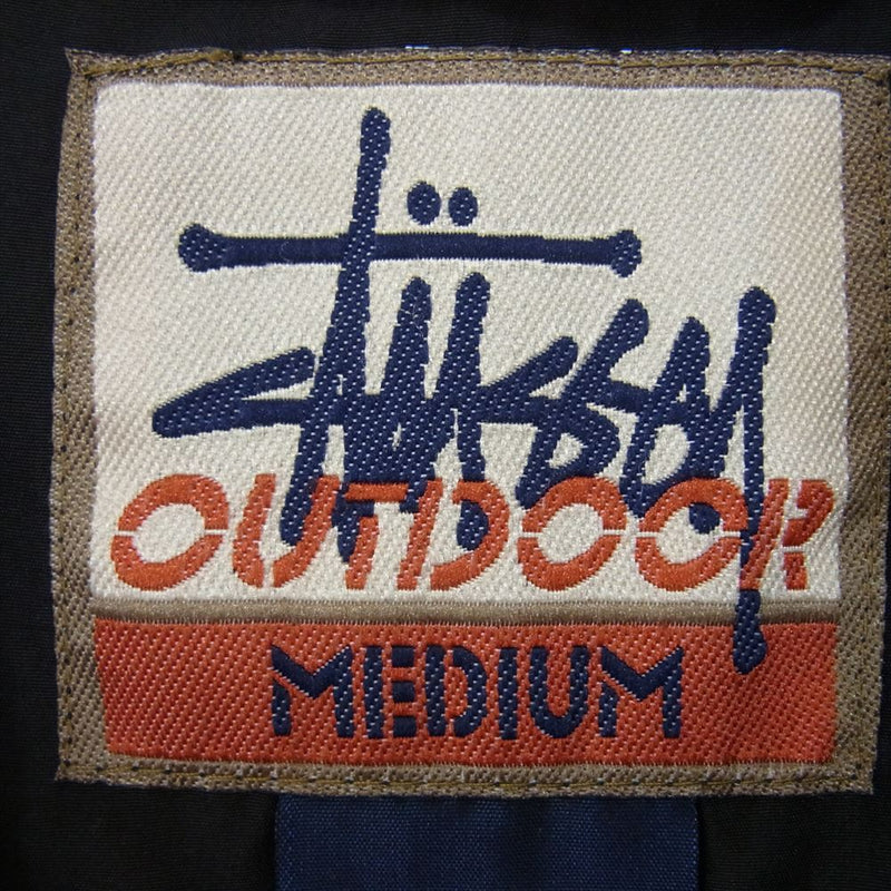 STUSSY ステューシー 90s OUTDOOR アウトドア ストックロゴ ジップアップ フリースジャケット ネイビー系 M【中古】