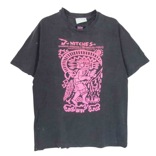 ワールズ エンド クラシックス 80s 90s × Vivienne Westwood ヴィヴィアンウエストウッド Malcolm Robert Andrew McLaren worlds end 83 KEITH HARING マルコムマクラーレン キースへリング 90s復刻 プリント 半袖 Tシャツ ブラック系 サイズ表記無【中古】