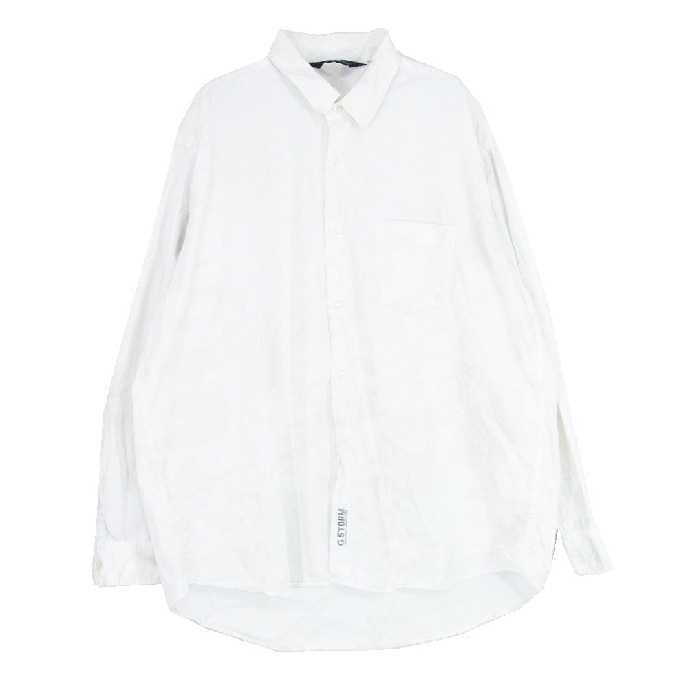 GOODENOUGH グッドイナフ 90s 初期黒タグ UKG WHITE CAMO SHIRT 迷彩 カモフラージュ コットン 長袖シャツ ホワイト系 L【中古】