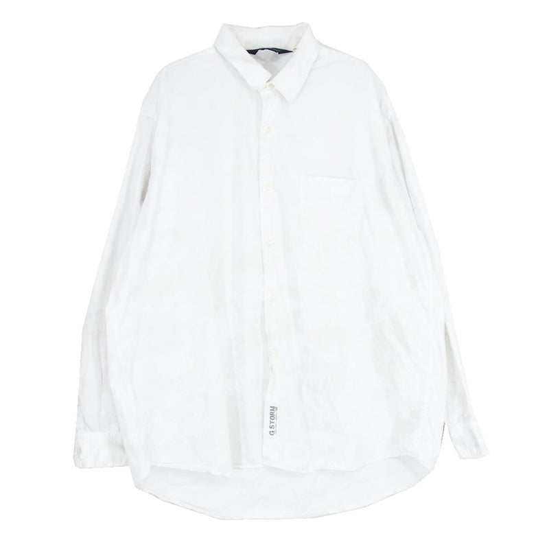 GOODENOUGH グッドイナフ 90s 初期黒タグ UKG WHITE CAMO SHIRT 迷彩 カモフラージュ コットン 長袖シャツ ホワイト系 L【中古】