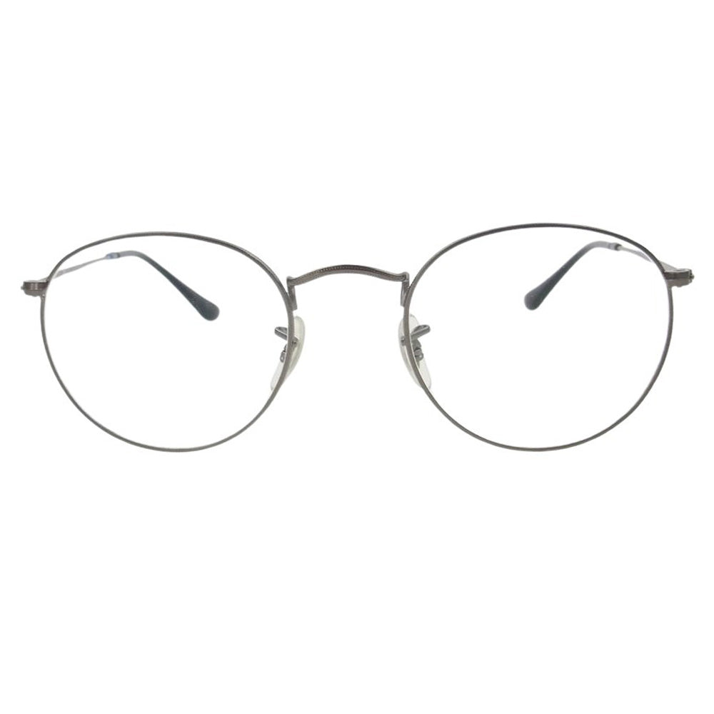 Ray-Ban レイバン RB-3447V  ラウンド メガネ アイウェア シルバー フレーム：シルバー、ブラック系 50□21【中古】