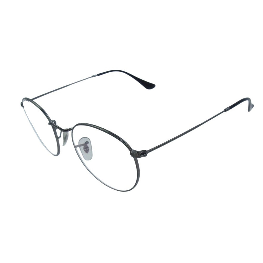 Ray-Ban レイバン RB-3447V  ラウンド メガネ アイウェア シルバー フレーム：シルバー、ブラック系 50□21【中古】