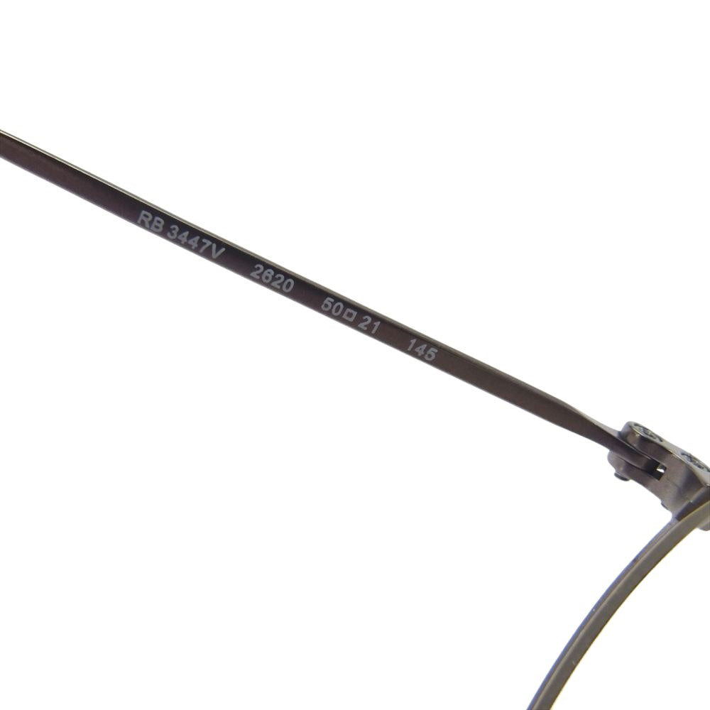 Ray-Ban レイバン RB-3447V  ラウンド メガネ アイウェア シルバー フレーム：シルバー、ブラック系 50□21【中古】