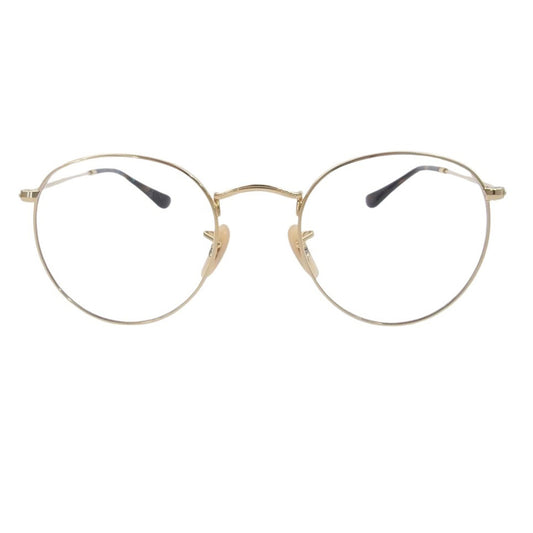 Ray-Ban レイバン RB-3447V  ラウンド メガネ アイウェア ゴールド フレーム：ゴールド、ブラウン系 50□21　145【美品】【中古】