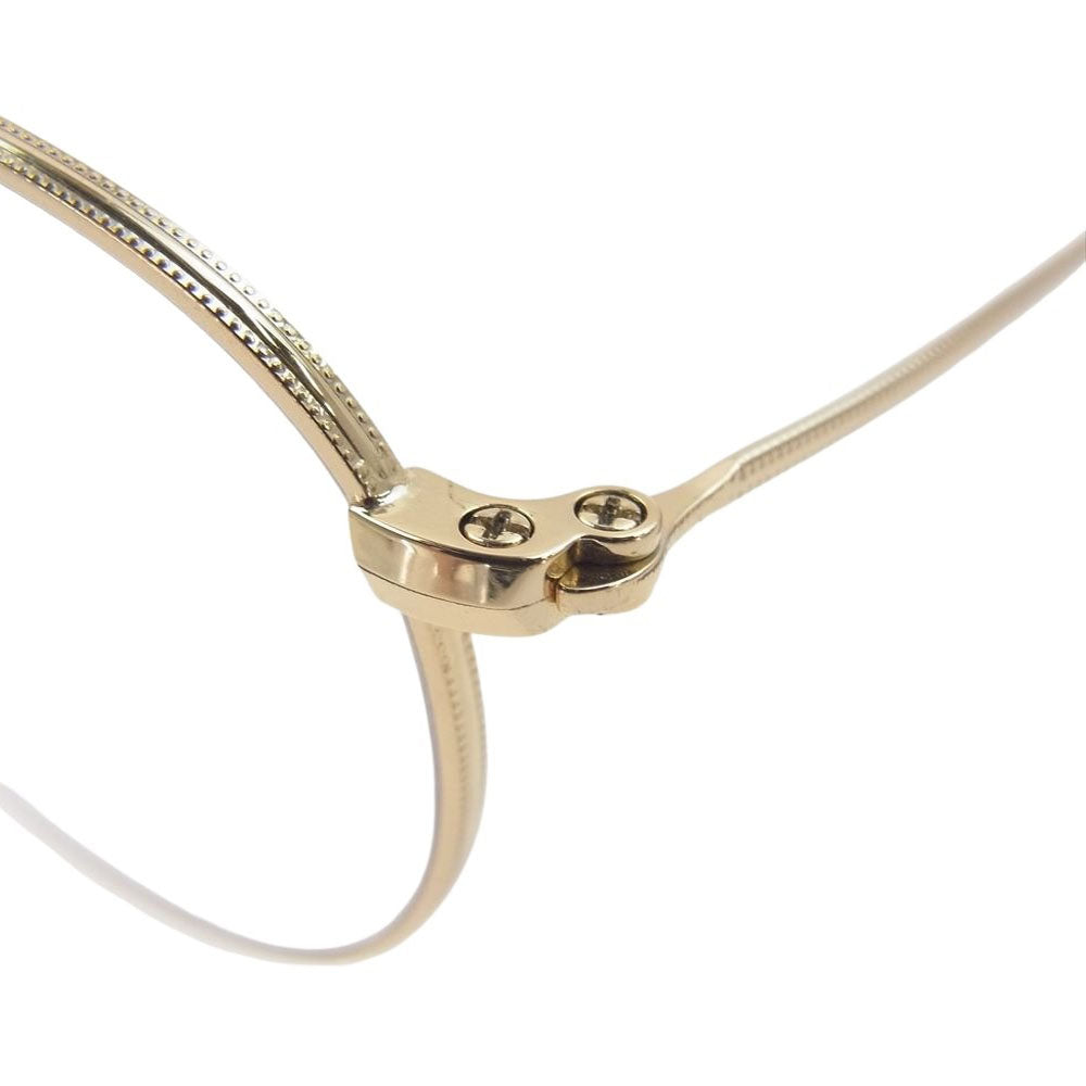 Ray-Ban レイバン RB-3447V  ラウンド メガネ アイウェア ゴールド フレーム：ゴールド、ブラウン系 50□21　145【美品】【中古】