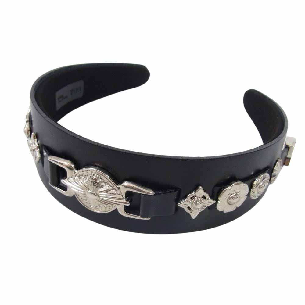 TOGA トーガ LEATHER HEADBAND 2 レザー ヘア バンド ブラック系【美品】【中古】