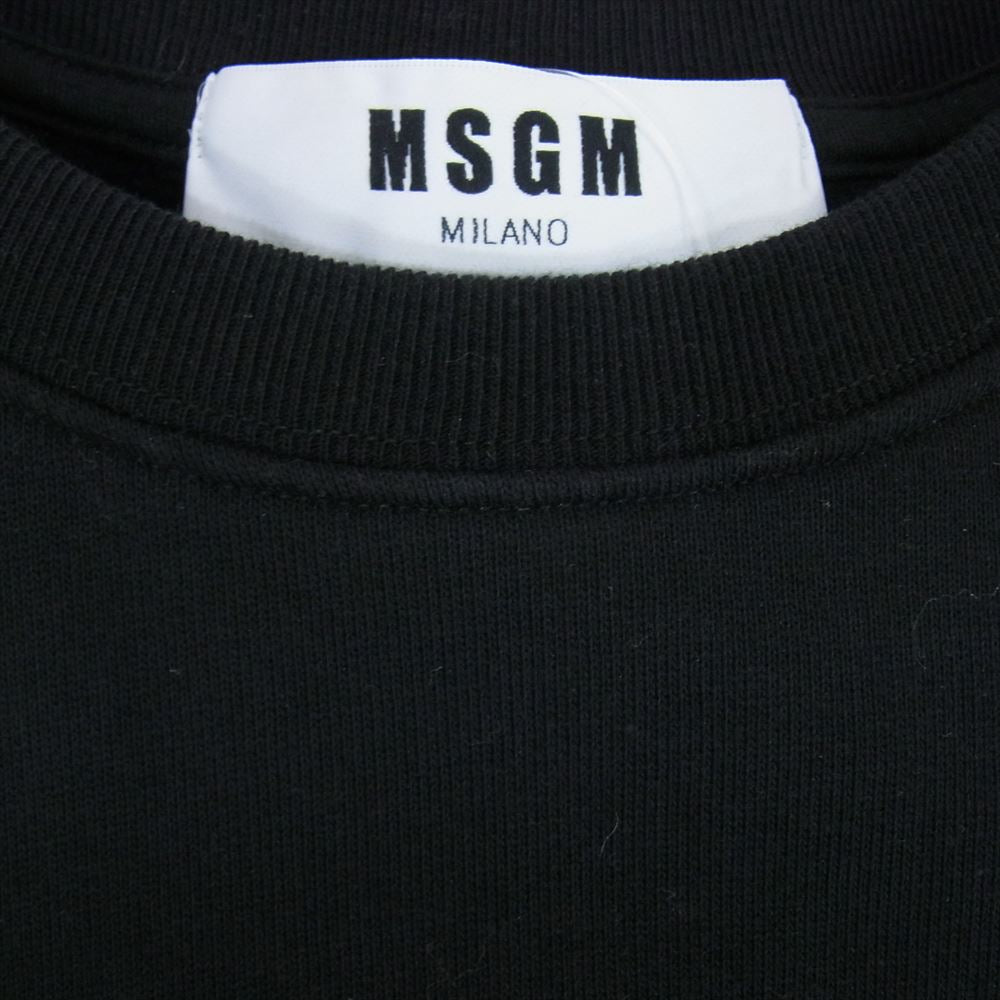 MSGM エムエスジーエム 2542MDM189 ブラッシュ ロゴ プリント 丸首 クルーネック スウェット ブラック系 M【中古】