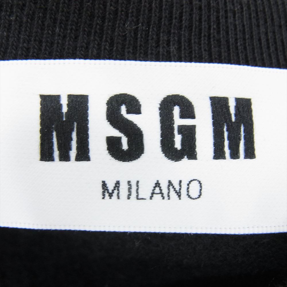 MSGM エムエスジーエム 2542MDM189 ブラッシュ ロゴ プリント 丸首 クルーネック スウェット ブラック系 M【中古】