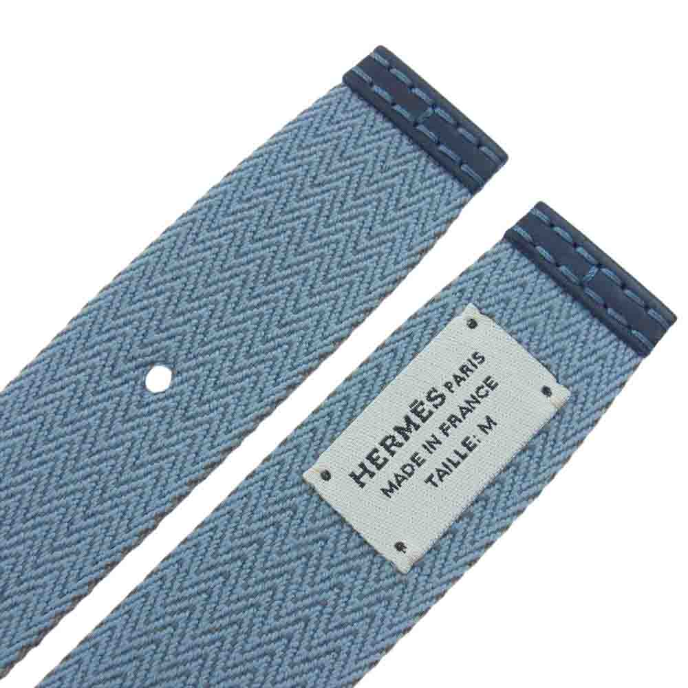 HERMES エルメス BELTS SANGLE KIT サングル キット ベルト グレー系 ライトブルー系 TAILLE：M【中古】