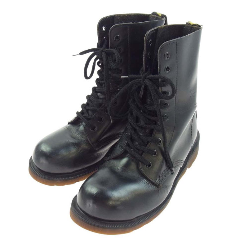 Dr.Martens ドクターマーチン 英国製 イングランド製 スチールトゥ 10ホール レザー ブーツ ブラック系 5【中古】