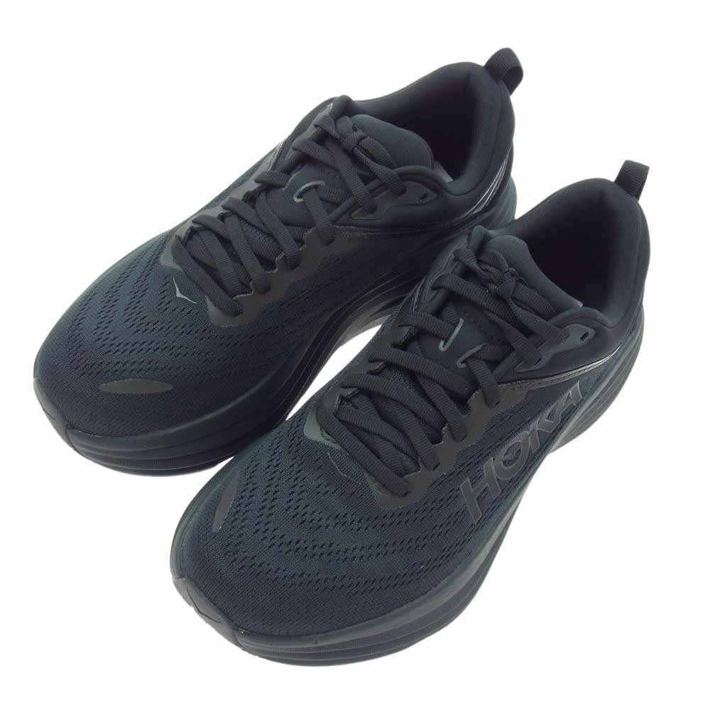 HOKA ONE ONE ホカ オネオネ 1127953 BONDI 8 WIDE ボンダイ ワイド スニーカー ブラック系 25.5cm【美品】【中古】