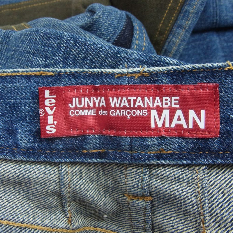 JUNYA WATANABE COMME des GARCONS MAN ジュンヤワタナベコムデギャルソンマン 19AW WD-P214 Levis リーバイス 綿セルヴィッチ カモフラ柄 デニム パンツ インディゴブルー系 M【中古】