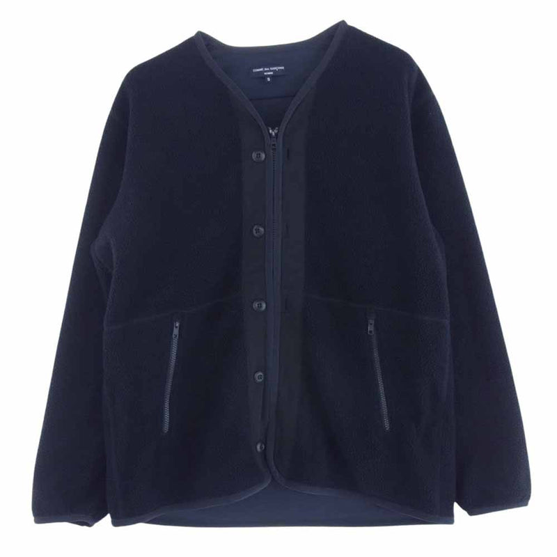 COMME des GARCONS HOMME コムデギャルソンオム 20AW HF-T018 ボアフリース ライナー ジップ カーディガン ジャケット ネイビー系 S【中古】