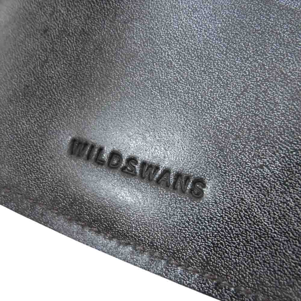WILDSWANS ワイルドスワンズ WINGS FGB FULL GRAIN BRIDLE ウイングス フルグレインブライドルレザー 二つ折り財布 カードケース  ブラック系【美品】【中古】