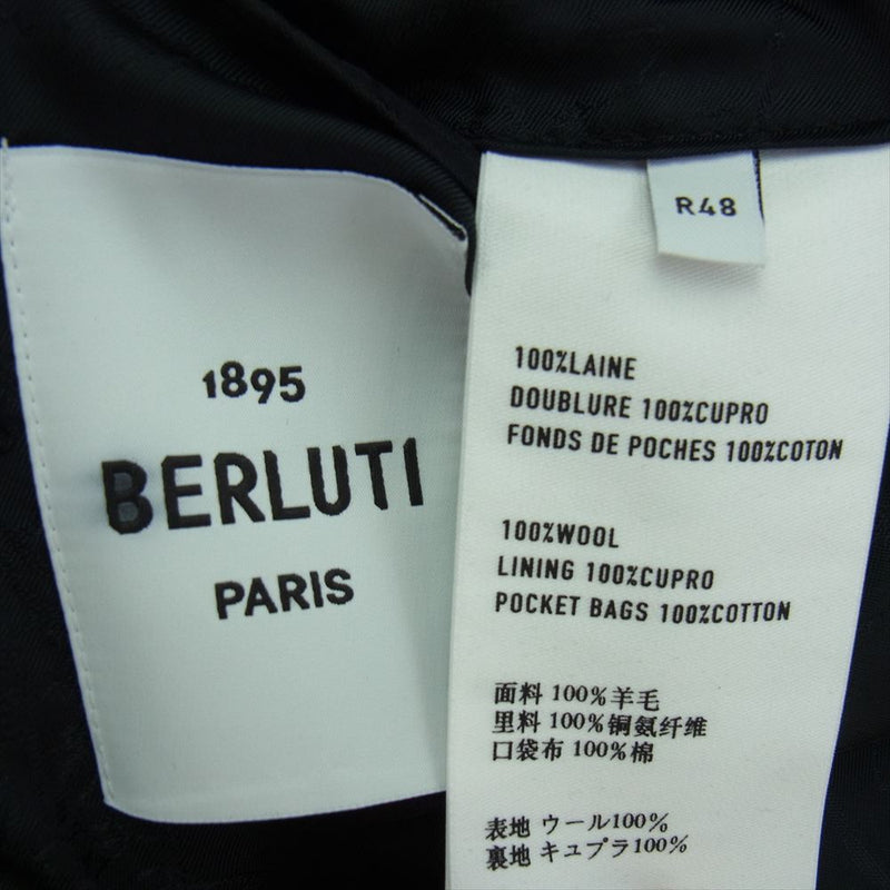 Berluti ベルルッティ R19GCL93W AYJ DOUBLE BREASTED WOOL JACKET 裏地カリグラフィ柄 ダブルブレスト ウール テーラード ジャケット グリーン系 R48【中古】