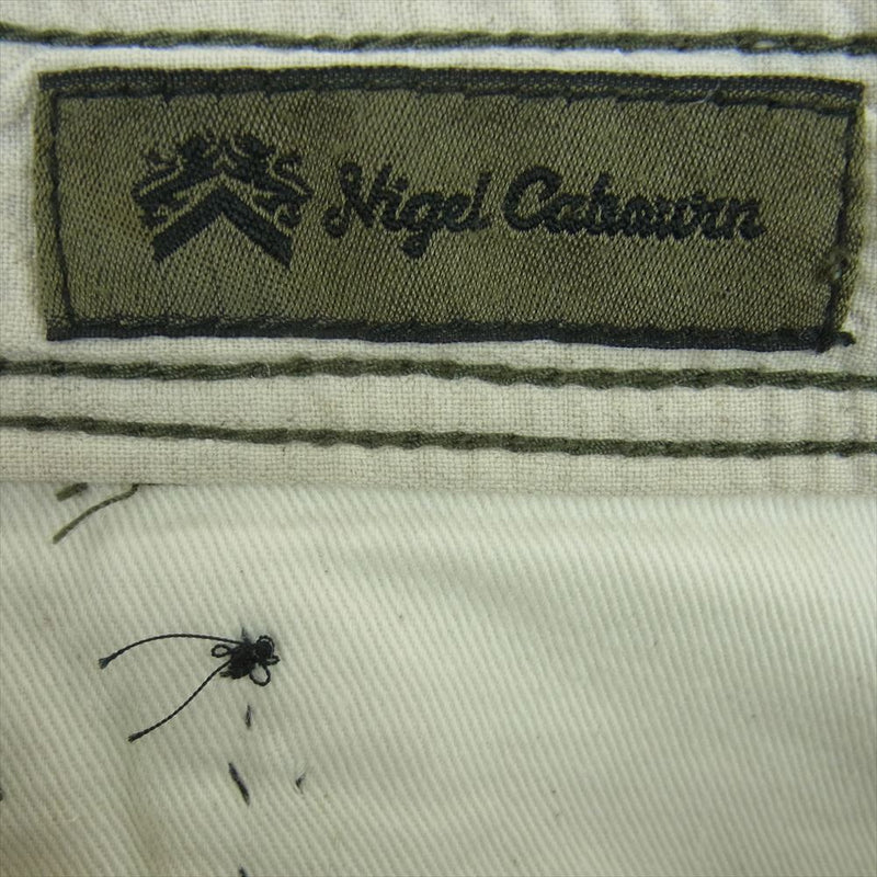 Nigel Cabourn ナイジェルケーボン Fatigue Pant ファティーグパンツ ミリタリー パンツ グリーン系 32【中古】