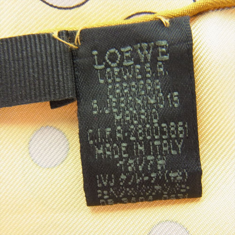 LOEWE ロエベ ドット柄  水玉 シルク スカーフ【中古】