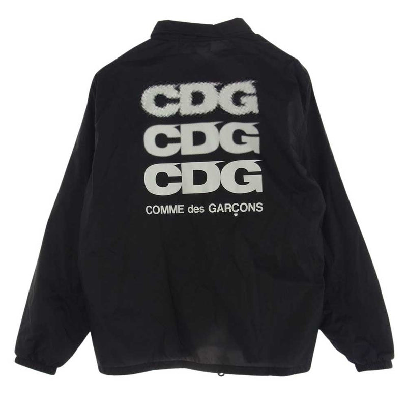 COMME des GARCONS コムデギャルソン SZ-J004 CDG ロゴ バックプリント ナイロン コーチジャケット ブラック系 L【中古】