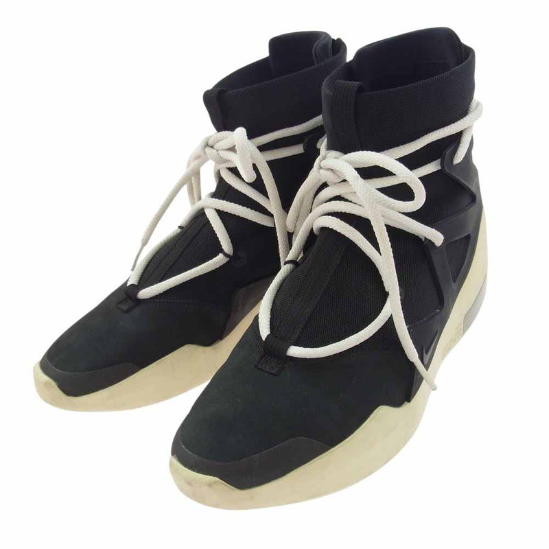 NIKE ナイキ AR4237-001 × Fear Of God フィア オブ ゴッド Air Fear Of God 1  エア フィア オブ ゴッド 1 ハイカット スニーカー ブラック系 27.5cm【中古】