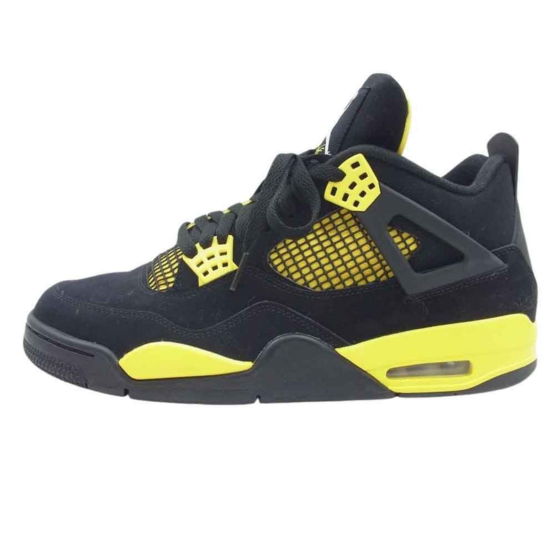 NIKE ナイキ DH6927-017 Air Jordan 4 Retro Thunder 2023 フェイクバスターズ鑑定済 エアジョーダン4 レトロ サンダー ローカット スニーカー ブラック系 イエロー系 28.5cm【中古】