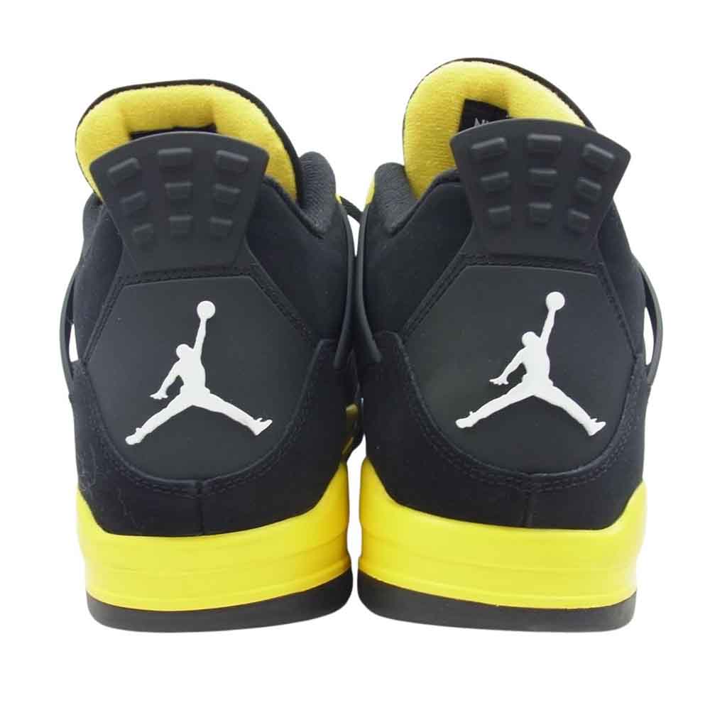 NIKE ナイキ DH6927-017 Air Jordan 4 Retro Thunder 2023 フェイクバスターズ鑑定済 エアジョーダン4 レトロ サンダー ローカット スニーカー ブラック系 イエロー系 28.5cm【中古】