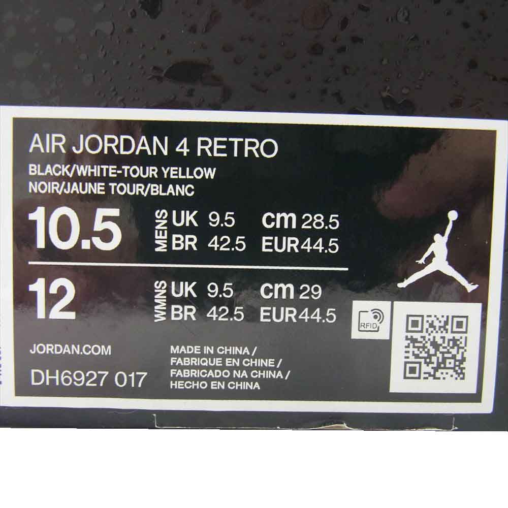 NIKE ナイキ DH6927-017 Air Jordan 4 Retro Thunder 2023 フェイクバスターズ鑑定済 エアジョーダン4 レトロ サンダー ローカット スニーカー ブラック系 イエロー系 28.5cm【中古】