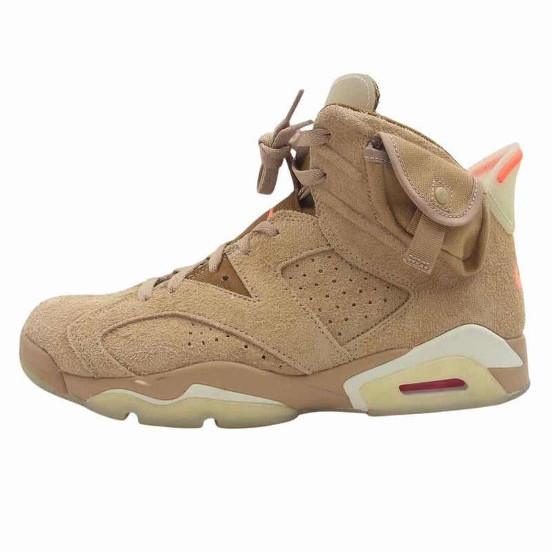 NIKE ナイキ DH0690-200 × Travis Scott トラヴィススコット フェイクバスターズ鑑定済 Air Jordan 6 エアジョーダン British Khaki ブリティッシュカーキ スニーカー ブラウン系 ベージュ系 28.5cm【中古】