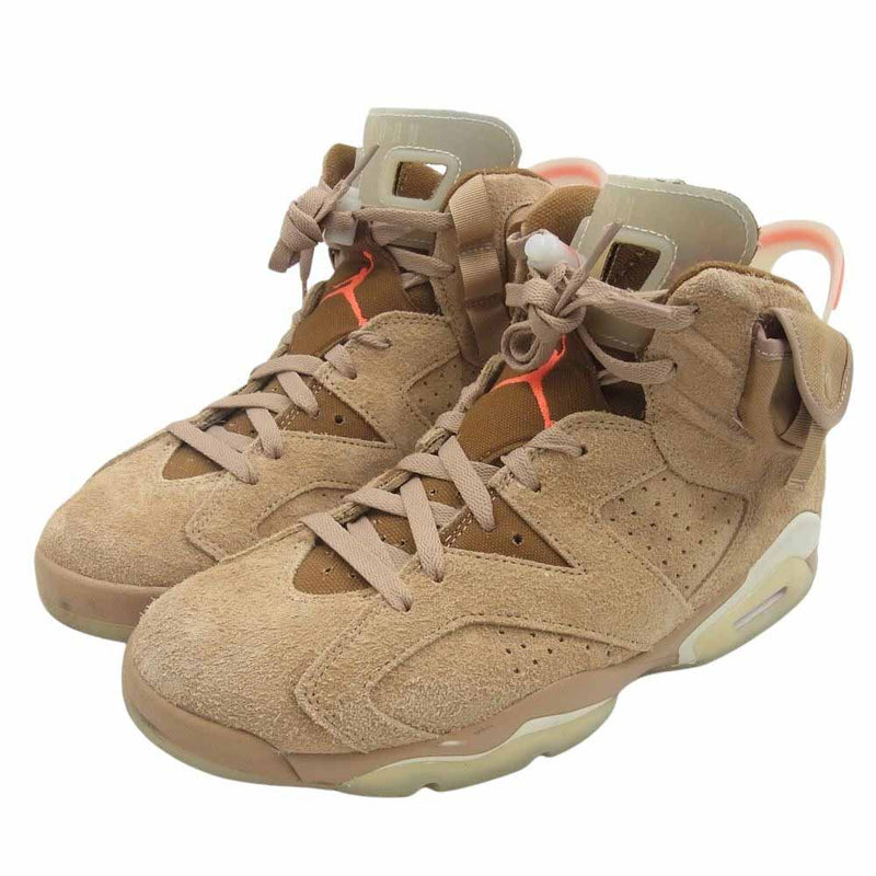 NIKE ナイキ DH0690-200 × Travis Scott トラヴィススコット フェイクバスターズ鑑定済 Air Jordan 6 エアジョーダン British Khaki ブリティッシュカーキ スニーカー ブラウン系 ベージュ系 28.5cm【中古】