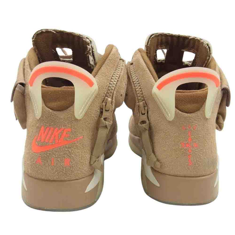 NIKE ナイキ DH0690-200 × Travis Scott トラヴィススコット フェイクバスターズ鑑定済 Air Jordan 6 エアジョーダン British Khaki ブリティッシュカーキ スニーカー ブラウン系 ベージュ系 28.5cm【中古】