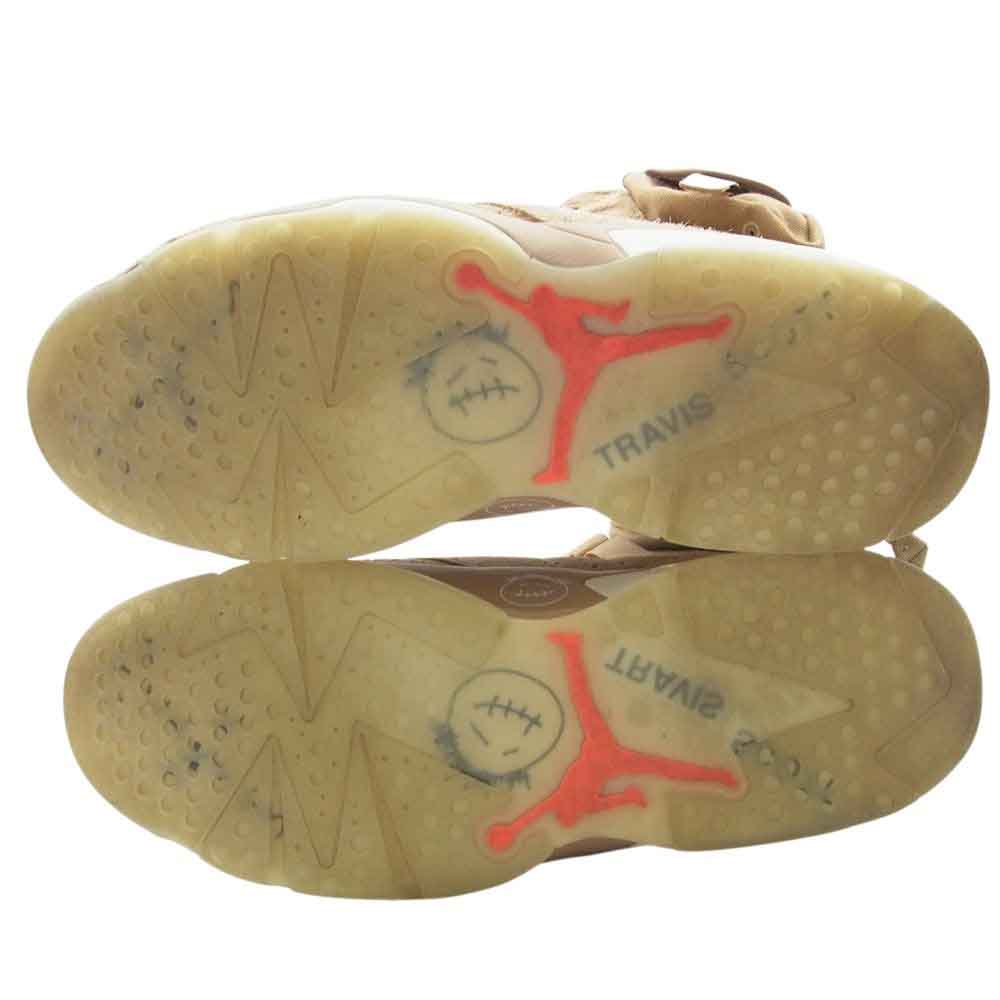 NIKE ナイキ DH0690-200 × Travis Scott トラヴィススコット フェイクバスターズ鑑定済 Air Jordan 6 エアジョーダン British Khaki ブリティッシュカーキ スニーカー ブラウン系 ベージュ系 28.5cm【中古】