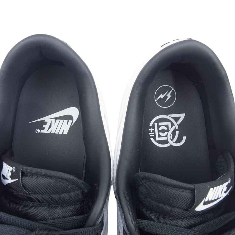 NIKE ナイキ FN0315-110 × Fragment フラグメント × CLOT クロット フェイクバスターズ鑑定済 Dunk Low "Black and White ダンク ロー ブラック アンド スニーカー ホワイト系 28.5cm【中古】