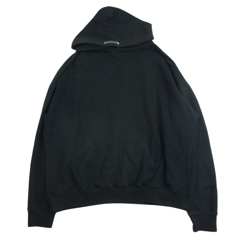 FEAR OF GOD フィアオブゴッド FOG ESSENTIALS エッセンシャルズ 国内正規品 リフレクティブ バックロゴ プルオーバー パーカー フーディ ブラック系 L【中古】