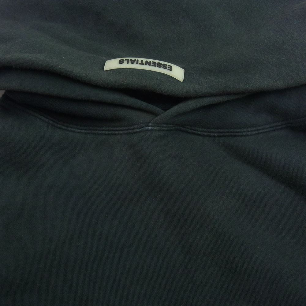 FEAR OF GOD フィアオブゴッド FOG ESSENTIALS エッセンシャルズ 国内正規品 リフレクティブ バックロゴ プルオーバー パーカー フーディ ブラック系 L【中古】