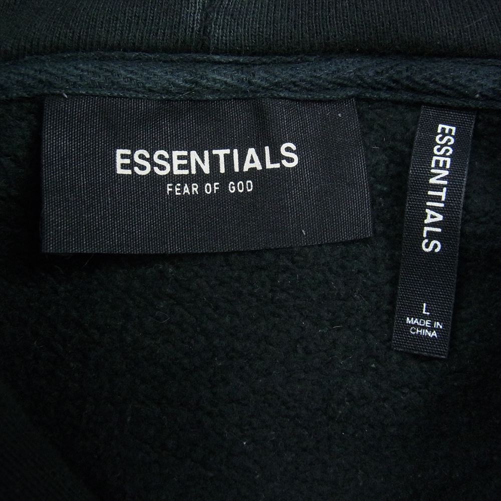 FEAR OF GOD フィアオブゴッド FOG ESSENTIALS エッセンシャルズ 国内正規品 リフレクティブ バックロゴ プルオーバー パーカー フーディ ブラック系 L【中古】