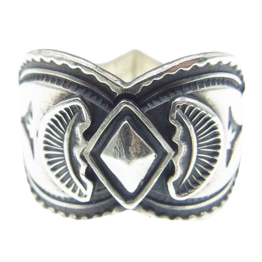 SUNSHINE REEVES サンシャインリーブス NAVAJO ナバホ族 スタンプワーク リング シルバー系 22号【中古】